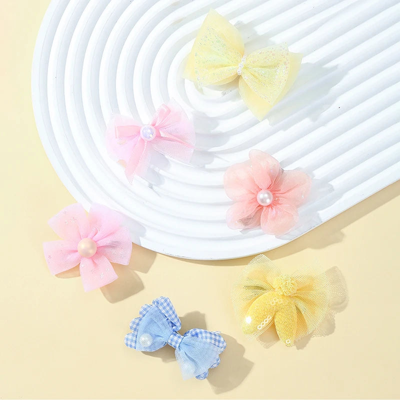 4Pcs Dog Bow Hair Clips For Pets Yorkie Topknot Bows
