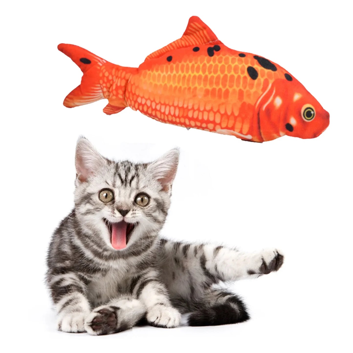 USB Charger Fish Cat Toy Interactive Floppy Realistic Chew