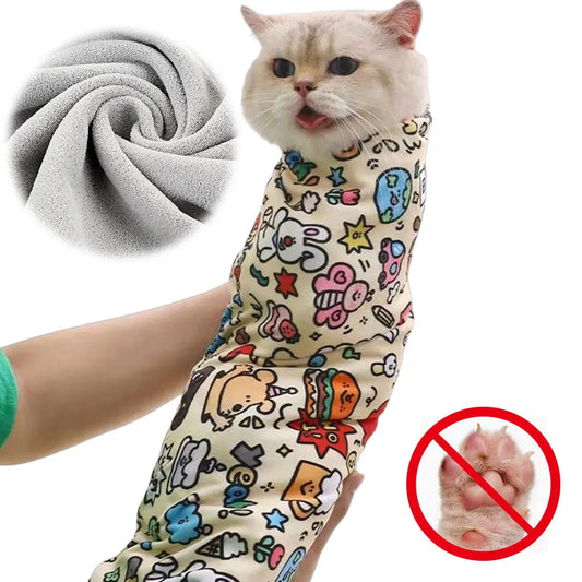 MOJOYCE Cat Restraint Wrap Self Adherent Calming Swaddle