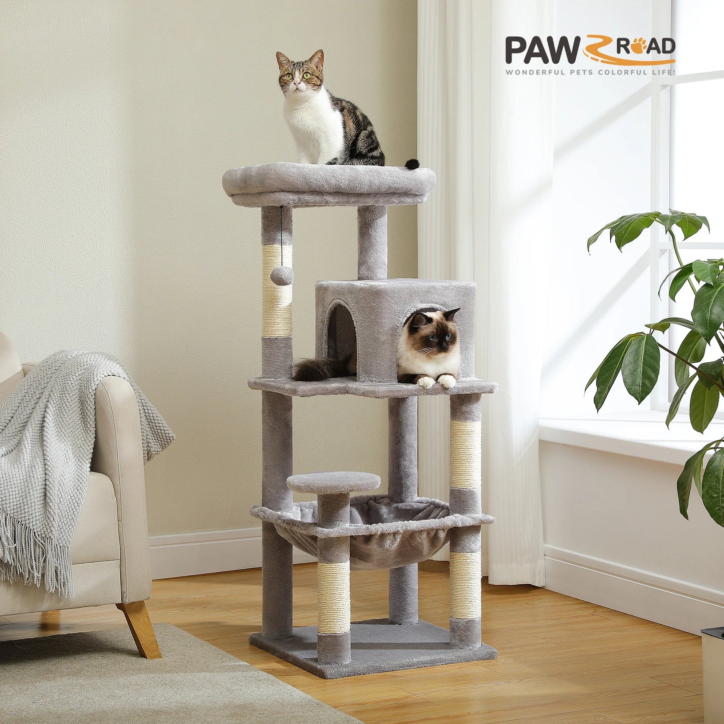 PETEPELA Cat Tree for Indoor Cats Five Level Tower