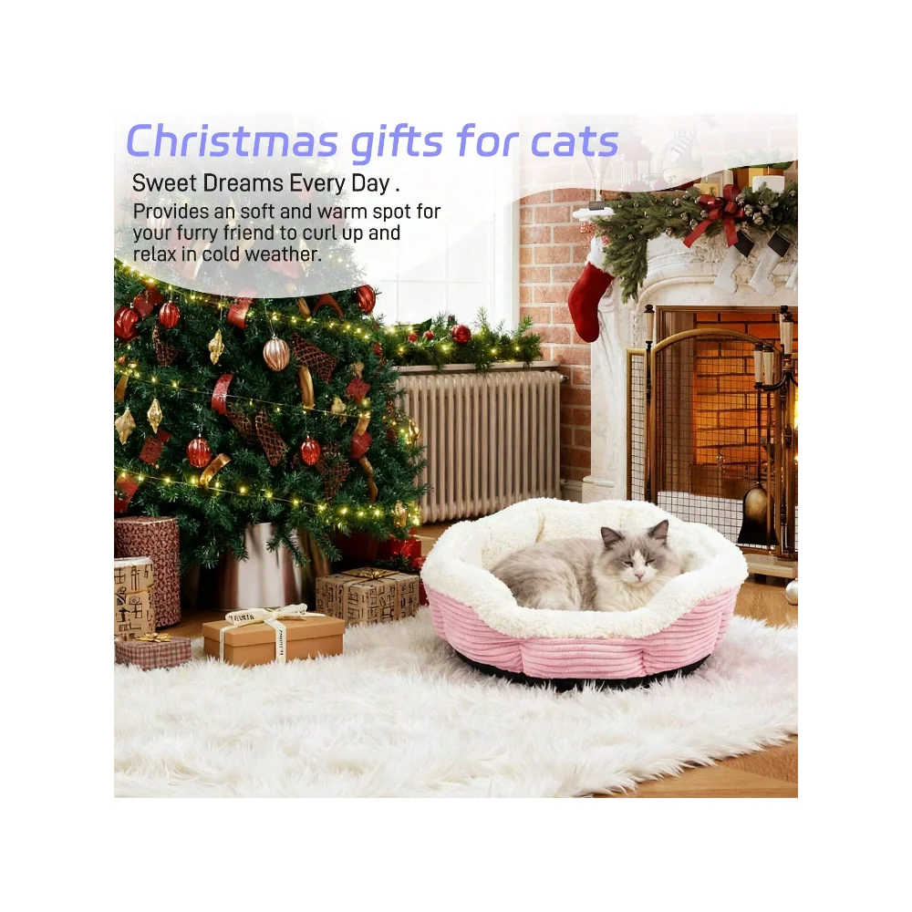 XMSJ Thickened Plush Cat Dog Bed Machine Washable Cushion