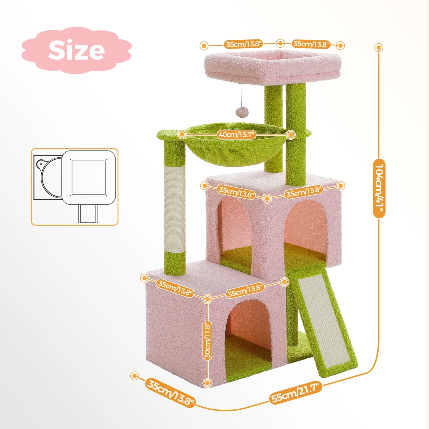 PAWZ Road Large Cat Tree Multi Level Tower With Condos