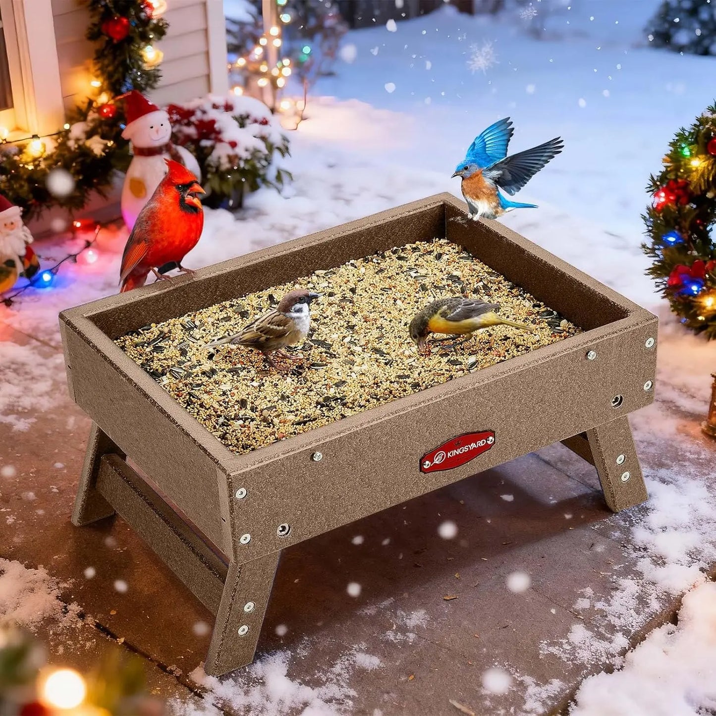 Large Capacity Platform Bird Feeder For Wild Birds And Squirrels