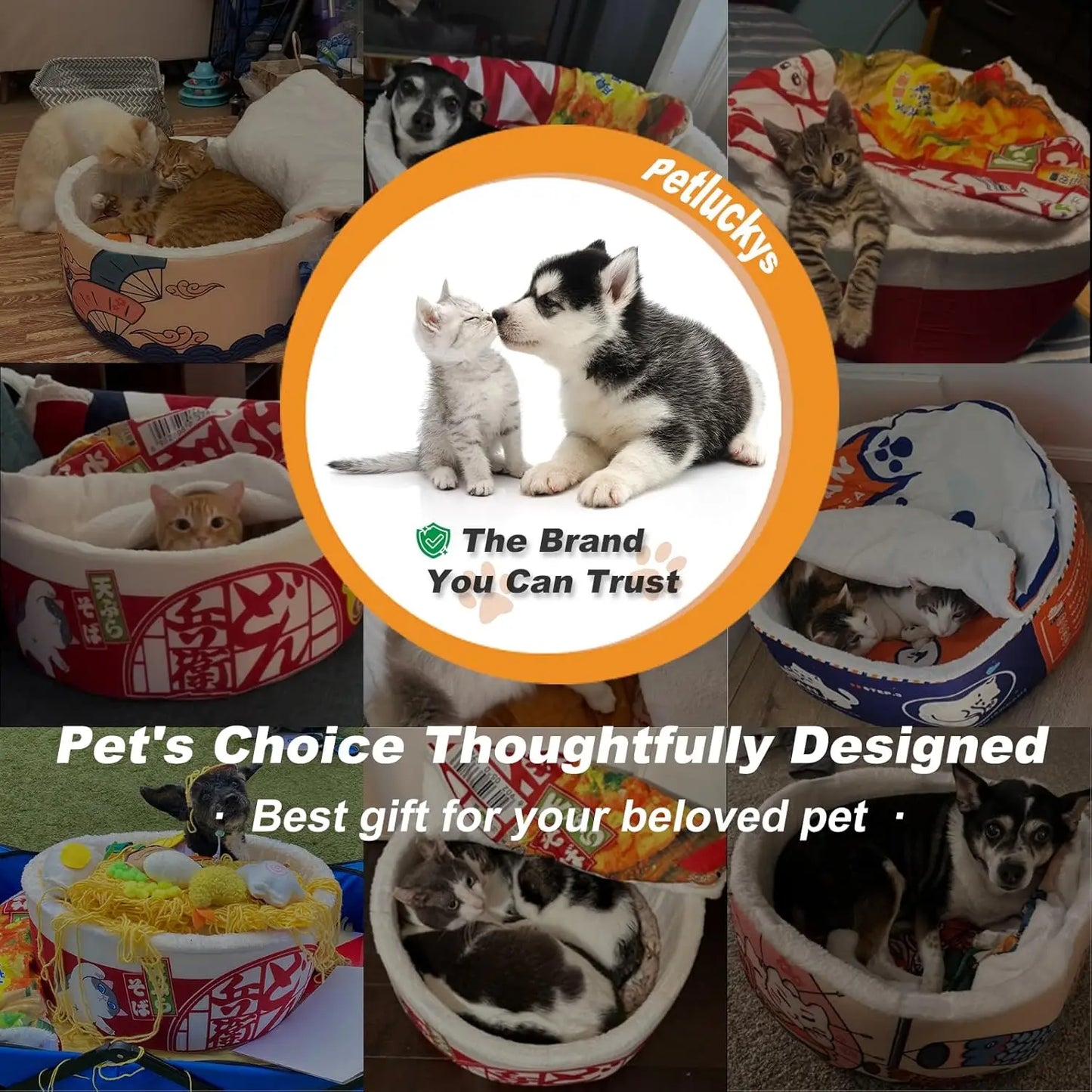Warm Soft Pet Bed With Removable Washable Cushion Indoor Pets
