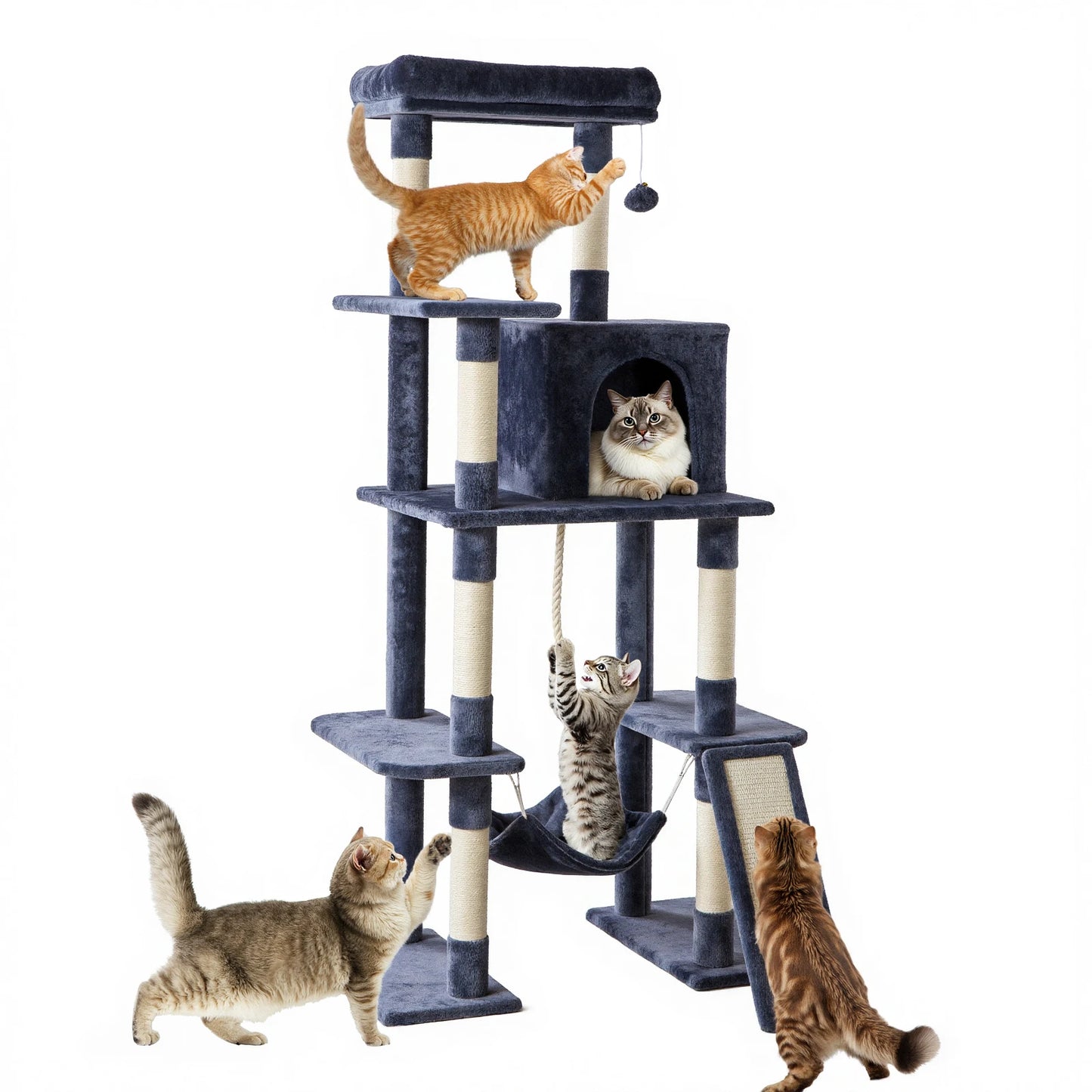JHK Multi Level Cat Tree Tall Climbing Tower Indoor Cats