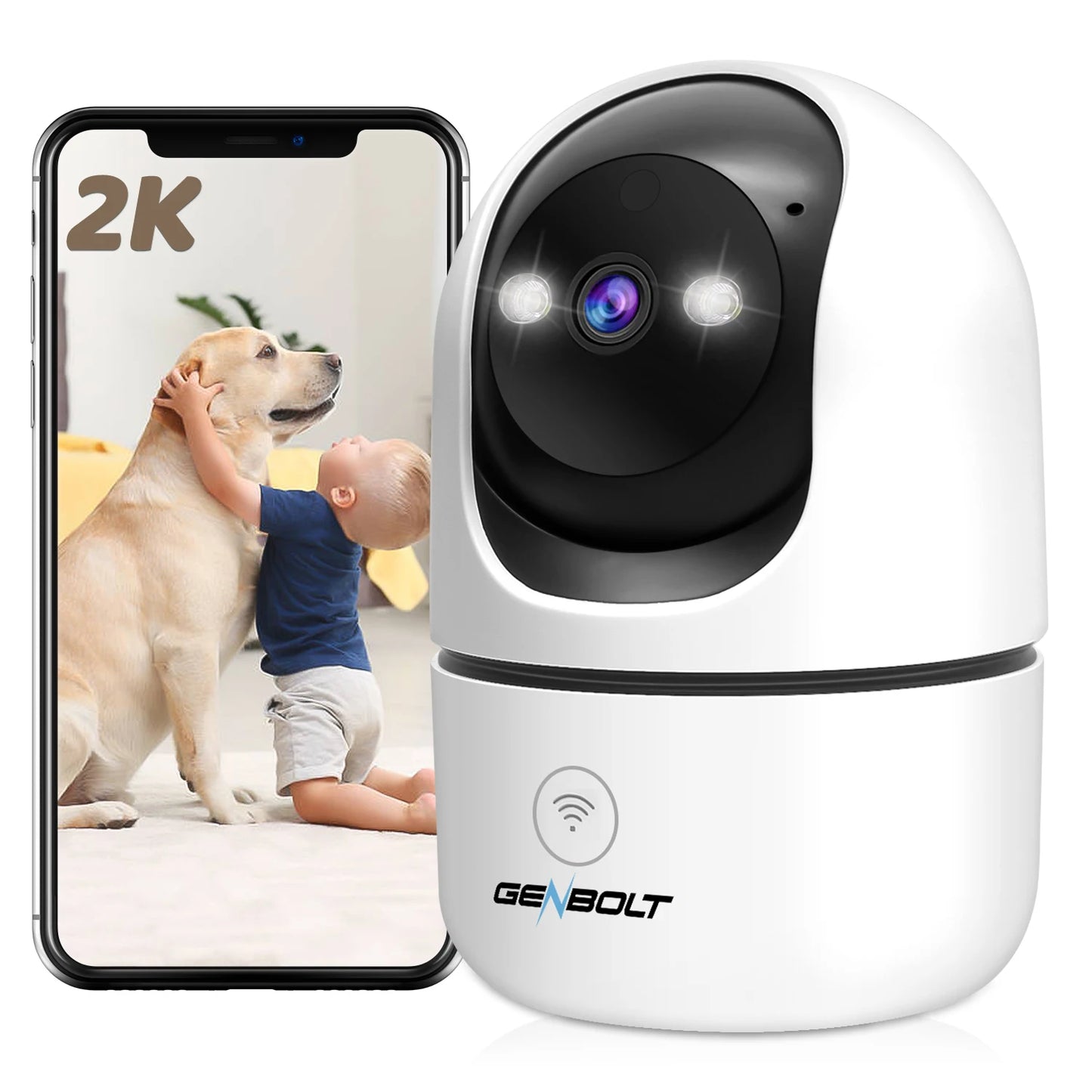 Genbolt WiFi Indoor Camera 1080P AI Human Detection Night Vision