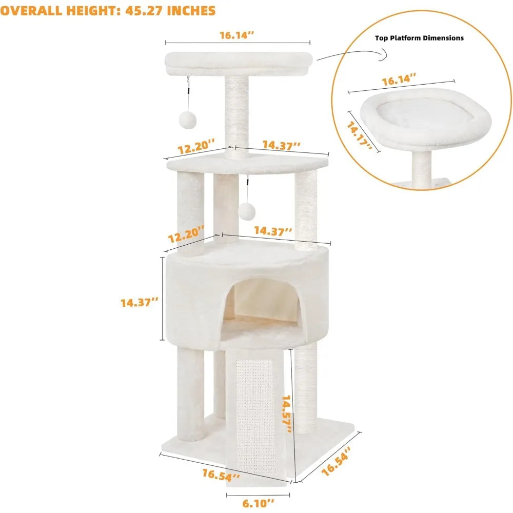 NBVCX Cat Tower With Condo Scratching Posts And Toys