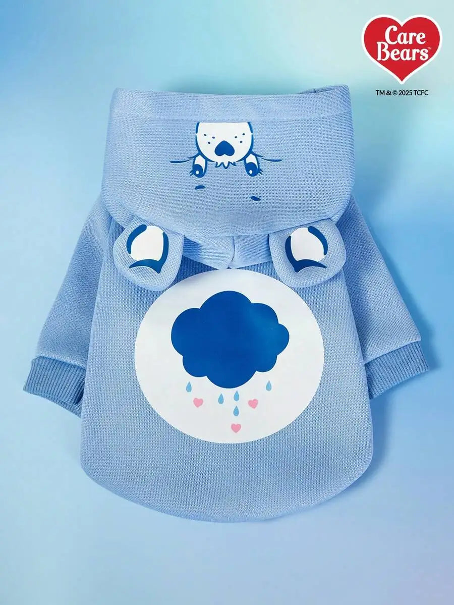 Bear Face Hooded Pet Sweater Cloud Print for Dogs Warm