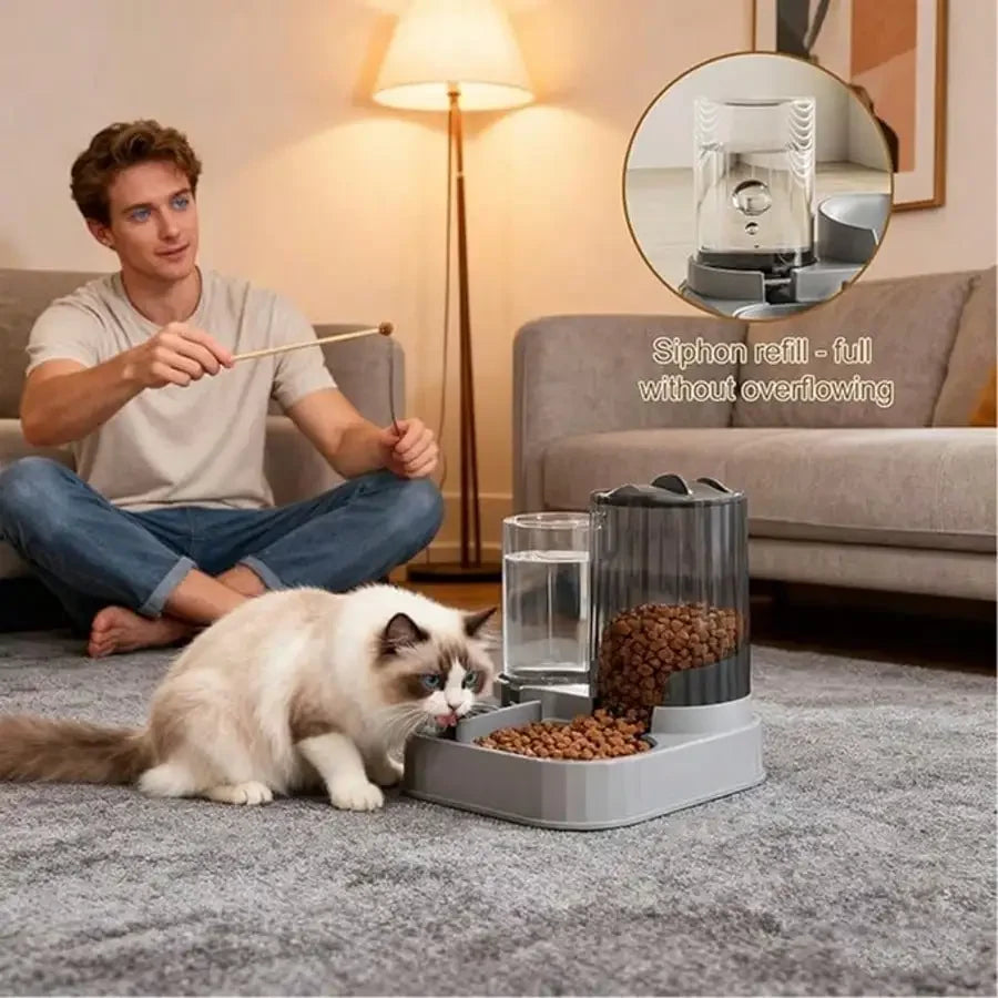 2in1 Automatic Dog Bowl Cat Feeder With 2500ml Capacity