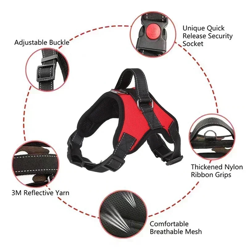 NONECN Dog Harness Leash Set No Pull Easy Control Handle