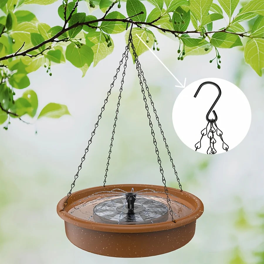 Solar Powered Pond Fountain With Multi-Pattern Nozzles IPX8 Outdoor