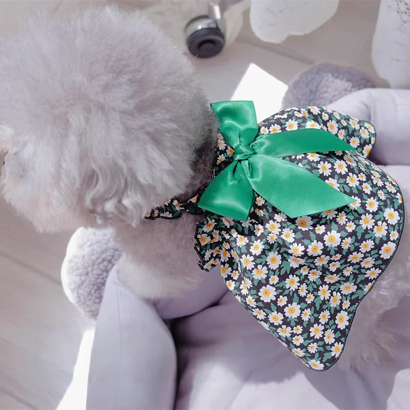 Cat Dog Sleeveless Flower Dress Princess Style Summer Outfit