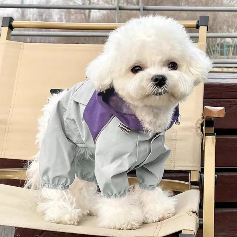 Pet Waterproof Raincoat Patchwork Jacket For Dogs And Cats