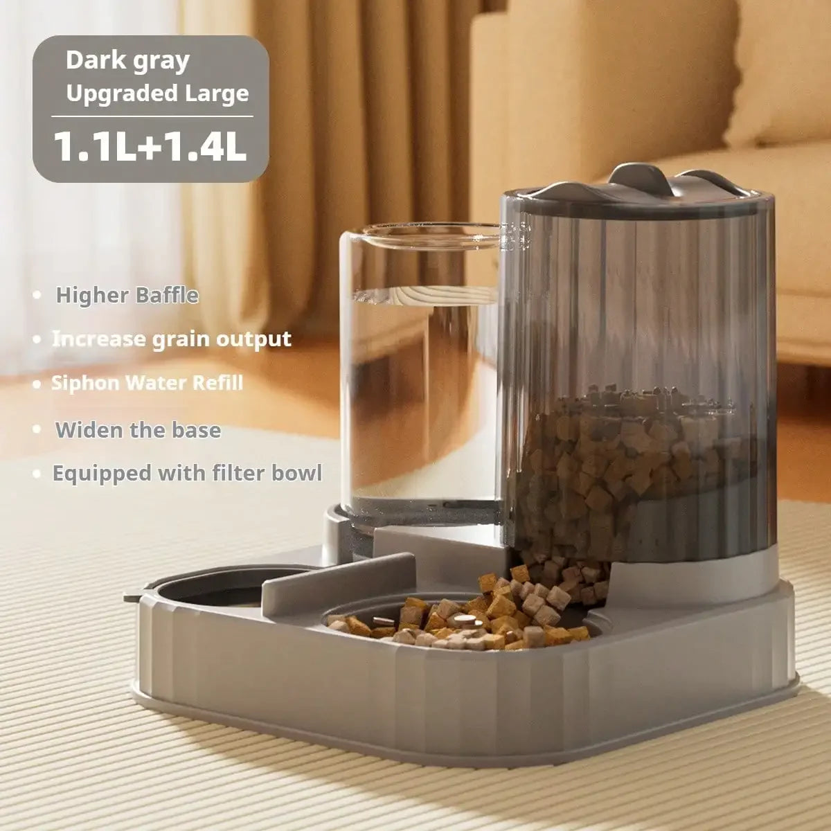 2in1 Automatic Dog Bowl Cat Feeder With 2500ml Capacity