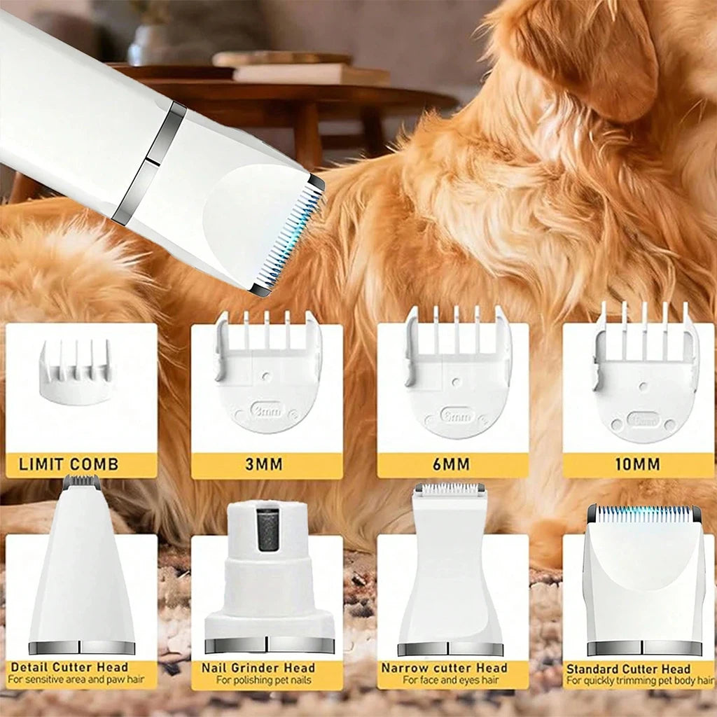SHUYU 4 In 1 Rechargeable Pet Hair Clipper Grooming Kit