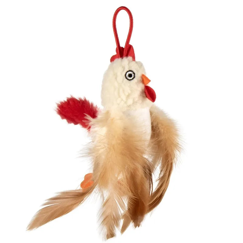 Interactive Elastic Launcher Cat Toy With Chicken Sound And Catnip