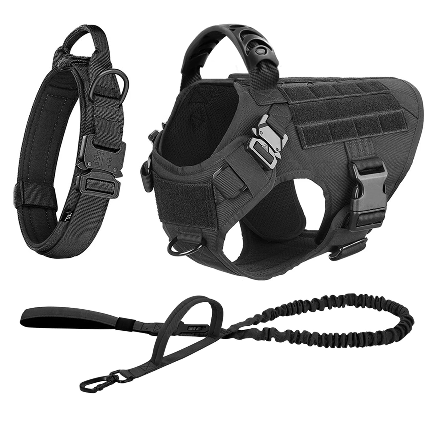 Dog Harness And Leash Set Padded Quick Release Buckle Nylon