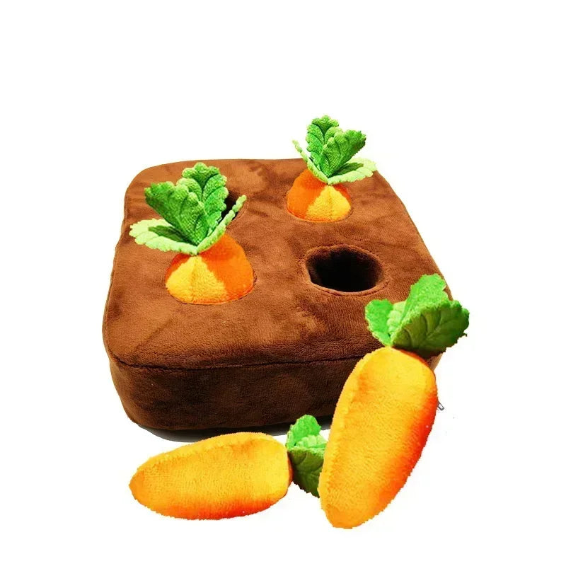 Dog Snuffle Mat Plush Carrot Toy Vegetable Field Interactive