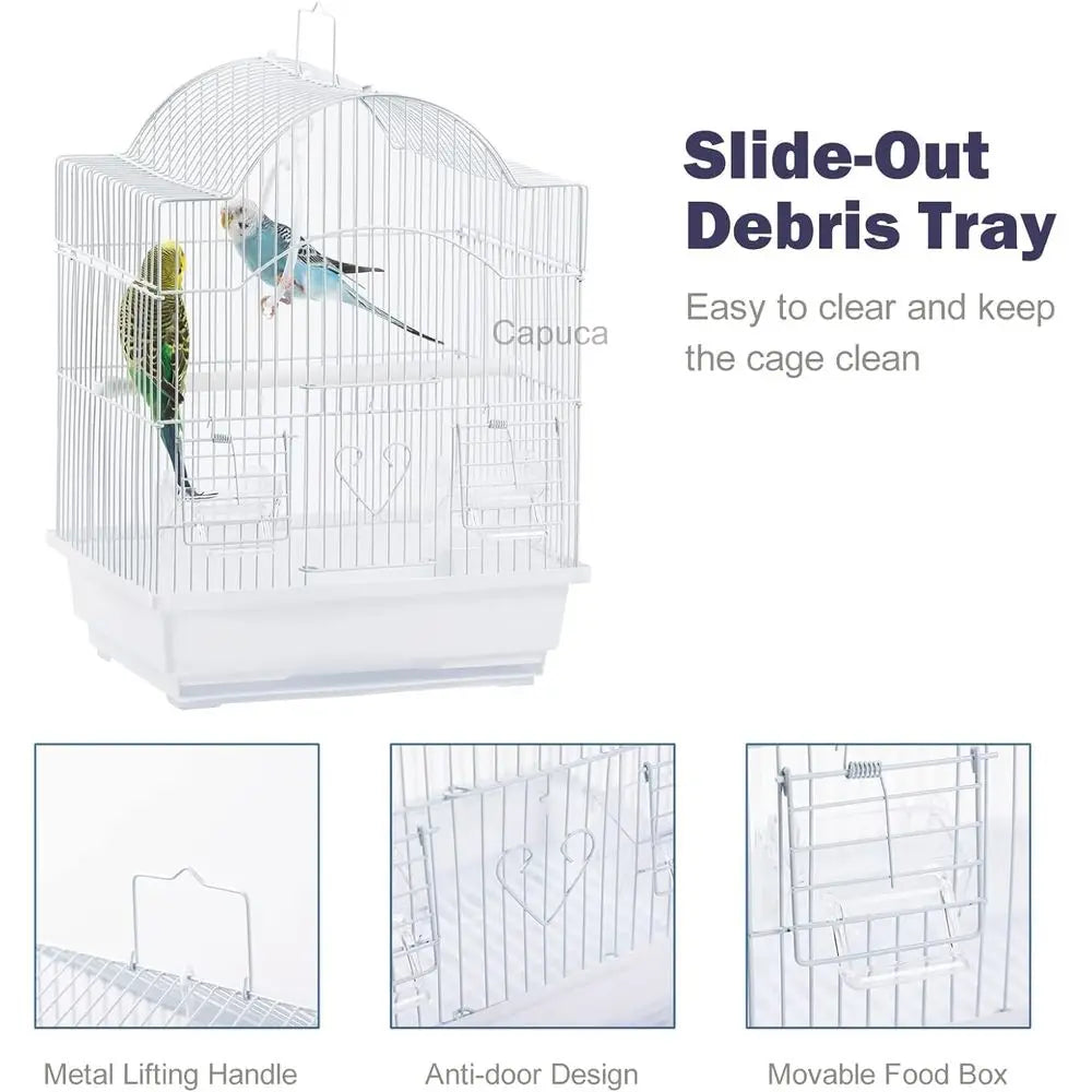 Portable Bird Cage Kit For Small Birds With Accessories