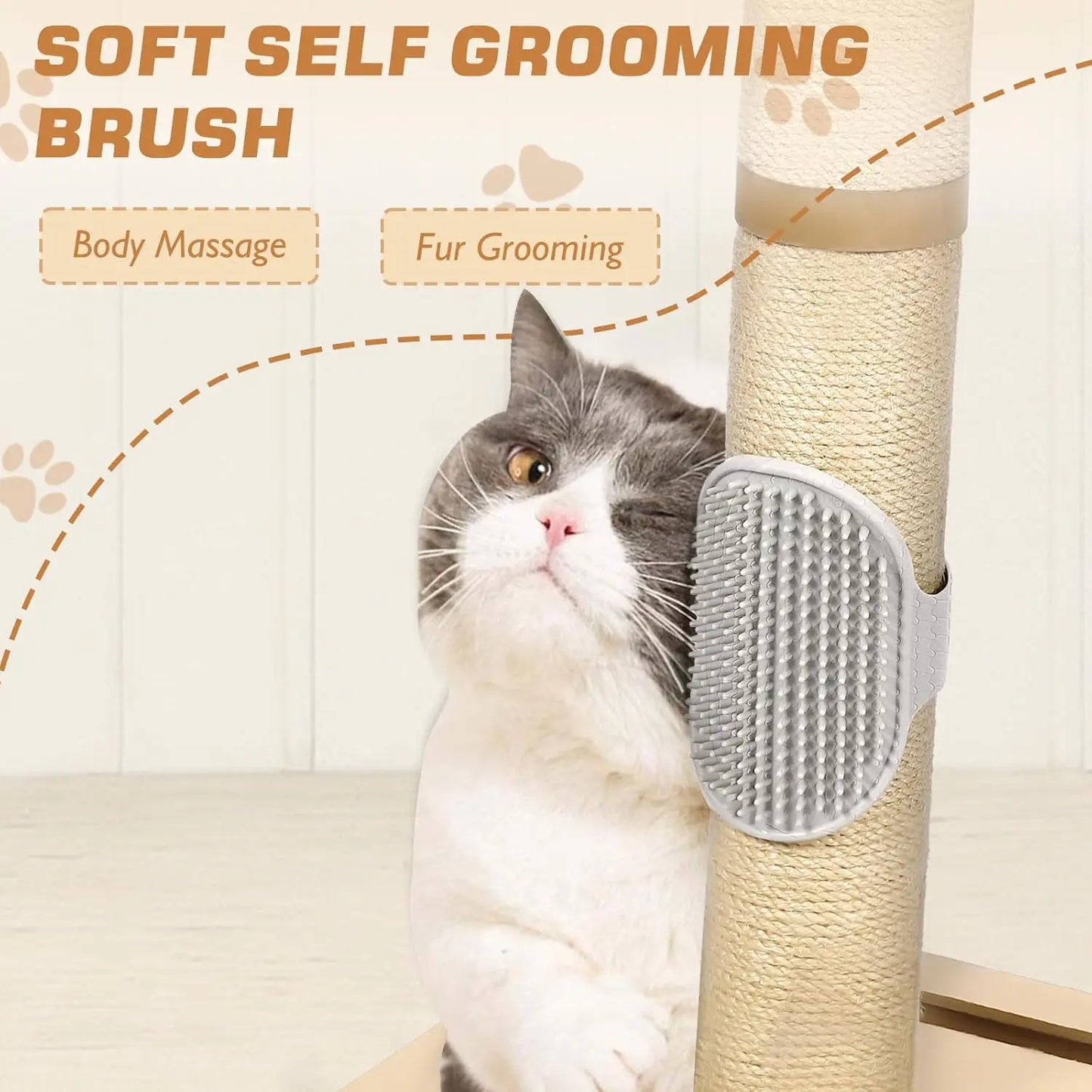 Compact Cat Tower With Three Tier Ball Track And Jute