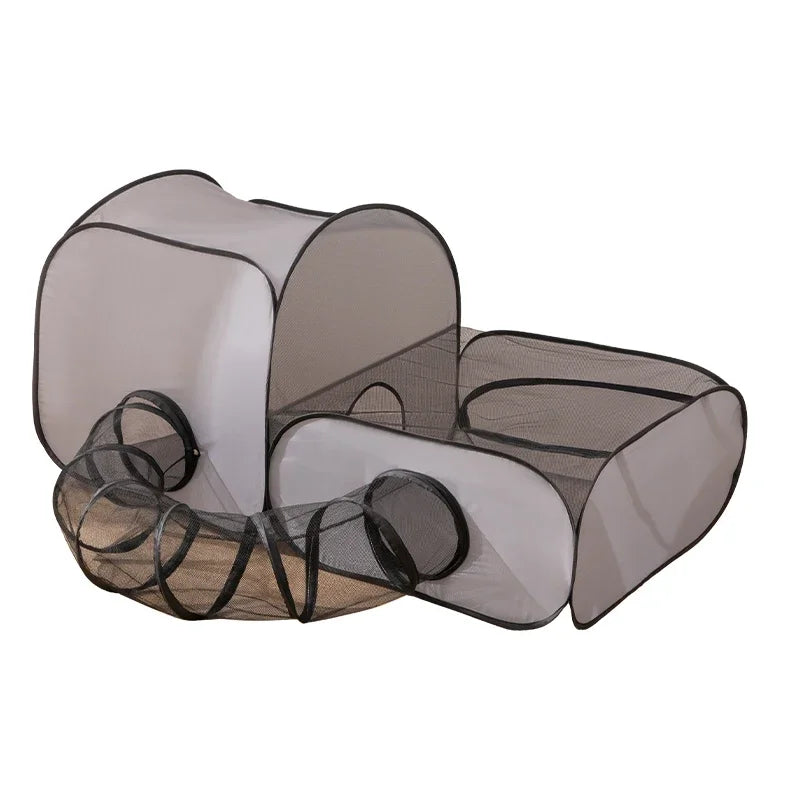NONECN Foldable Pet Nest With Play Tunnel Oxford Fabric