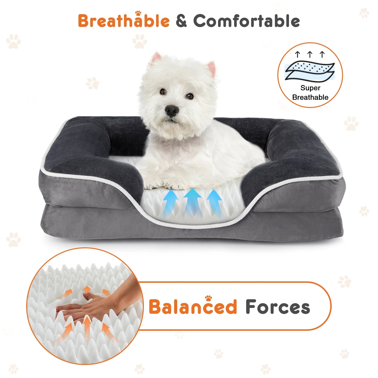 JHK Orthopedic Memory Foam Dog Bed For Small Pets Deluxe