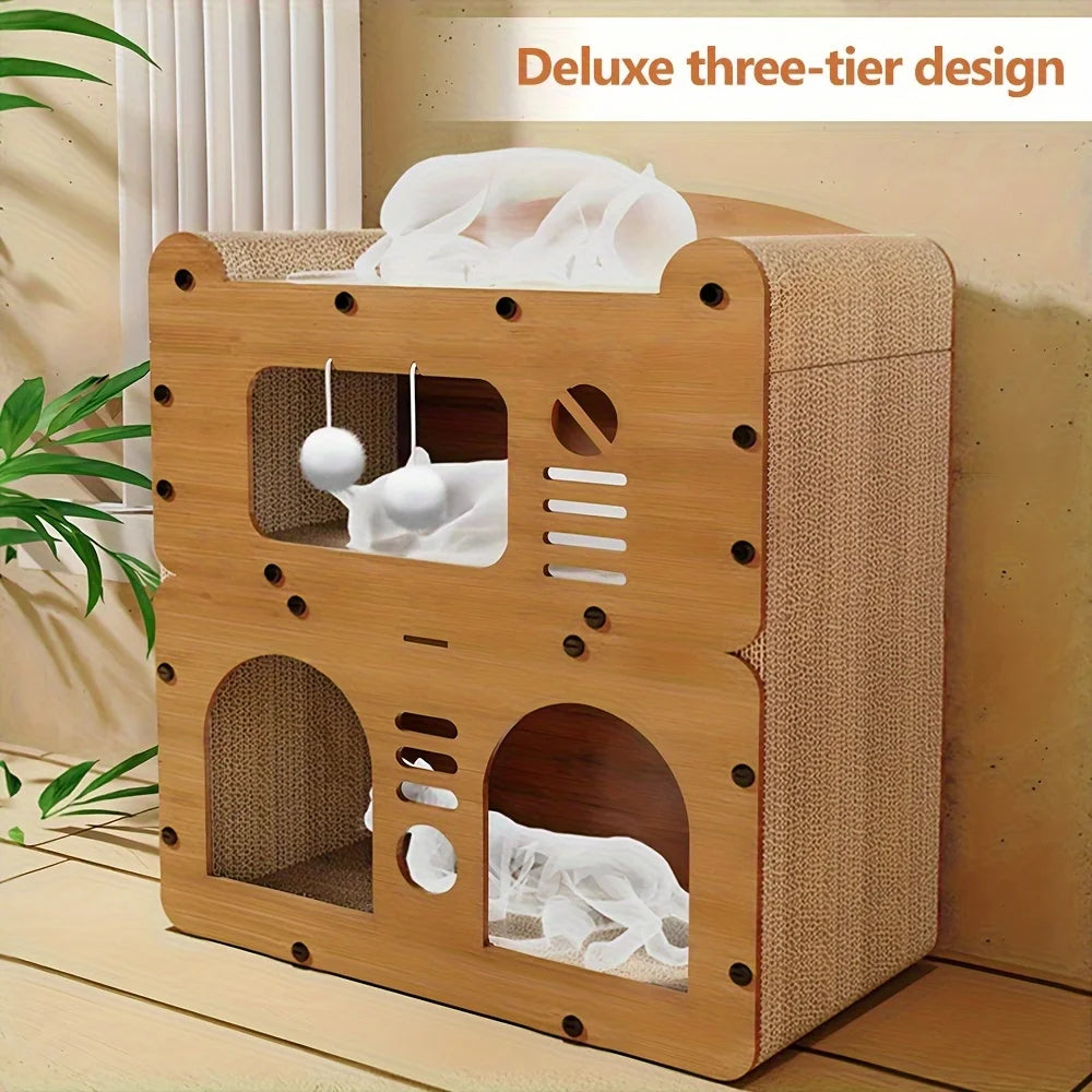 Spacious Cat House Condo With Dual Scratching Boards