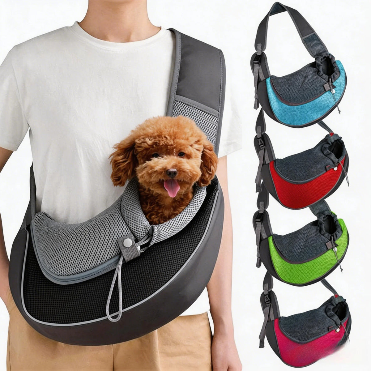 Pet Carrier Backpack With Mesh Travel Sling Shoulder Bag