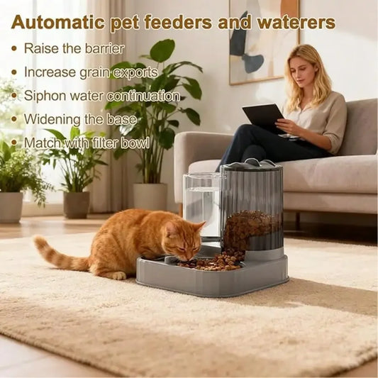 2in1 Automatic Dog Bowl Cat Feeder With 2500ml Capacity