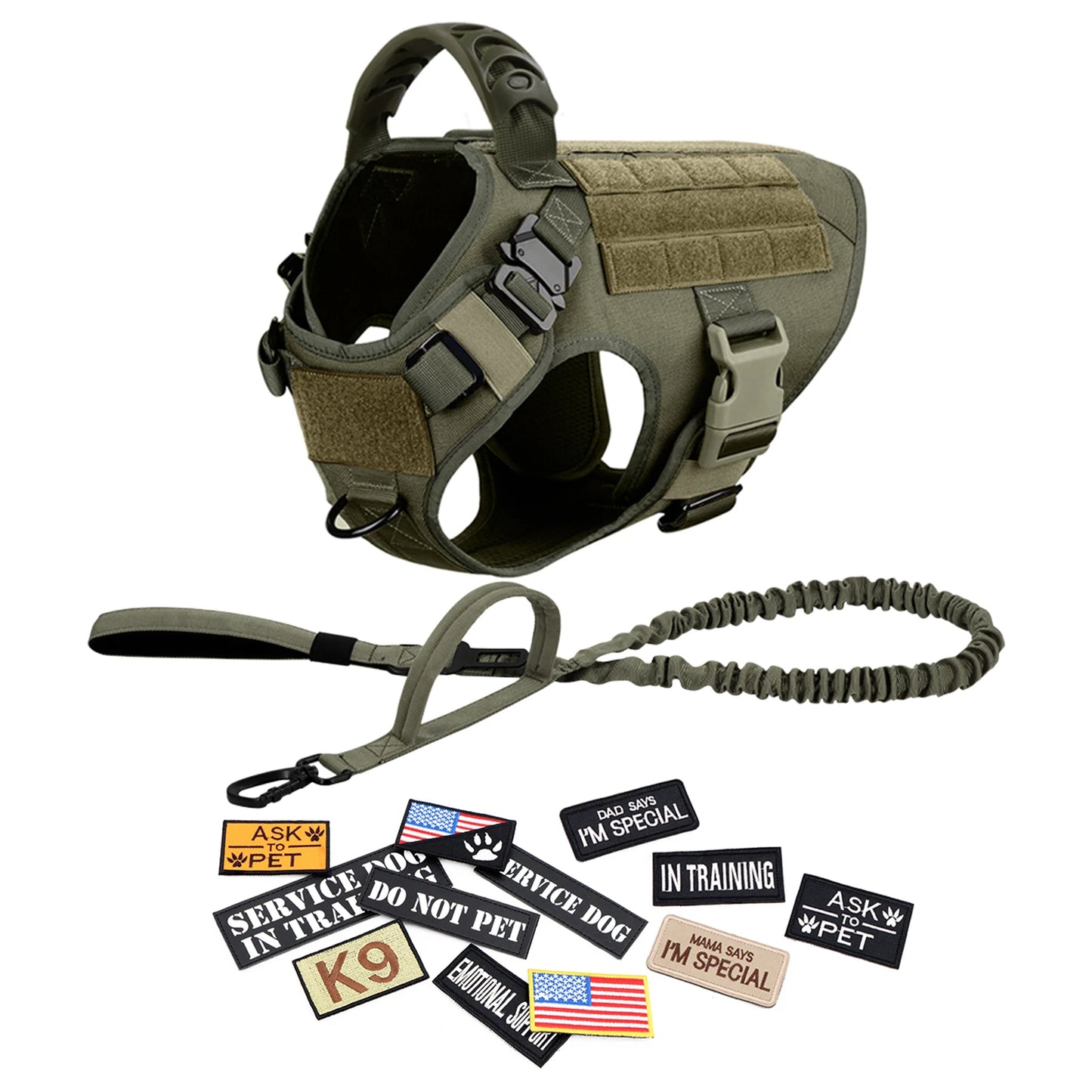 PETRAVELCN Military Dog Harness Vest Training Gear Set