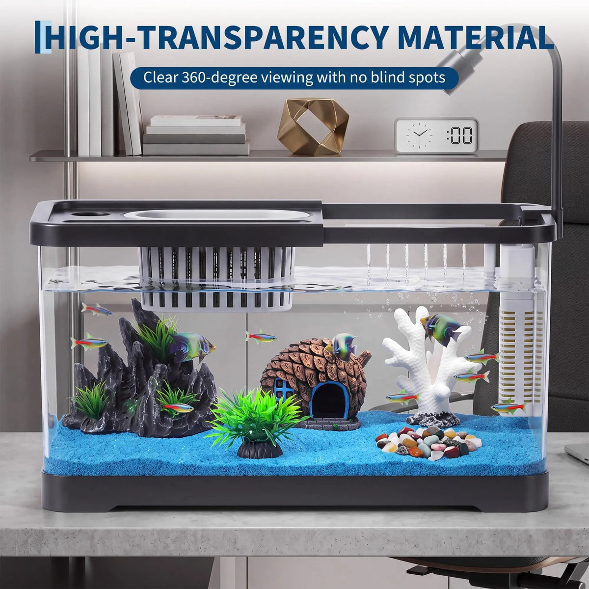 Complete Fish Tank Starter Kit With Filter And Light For Aquatic Pets