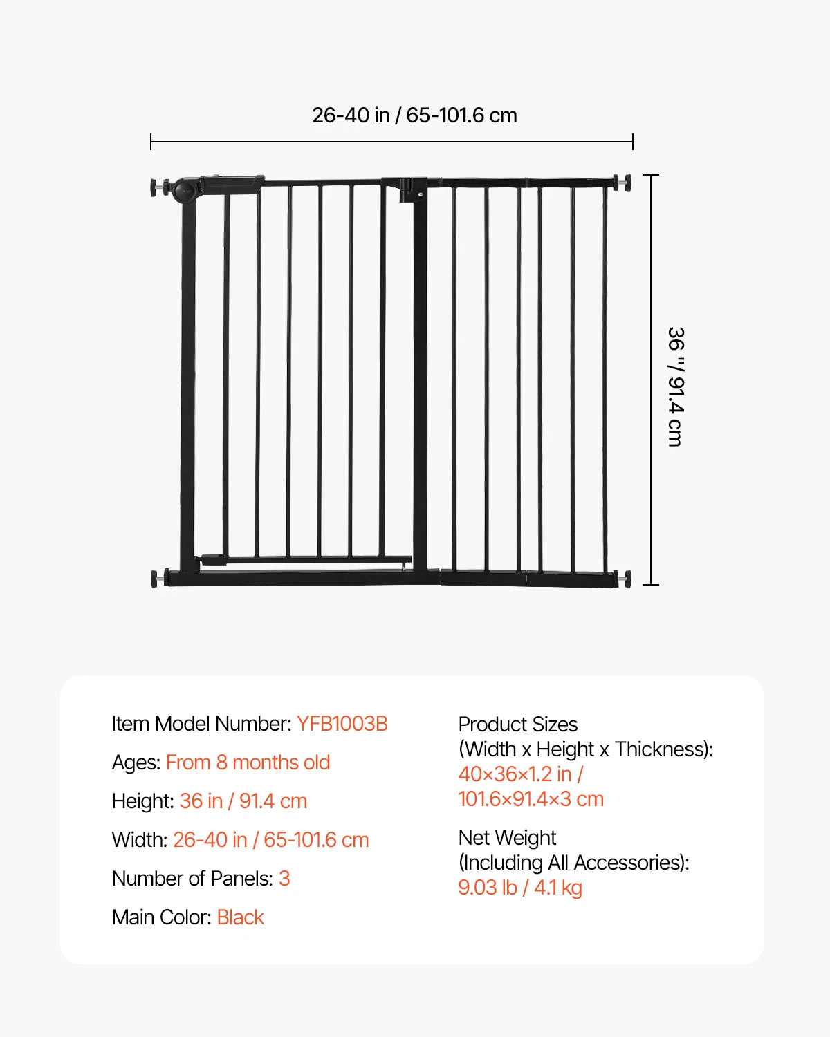 SucceBuy Easy Step Walk Thru Baby And Dog Gate With Pressure Mount