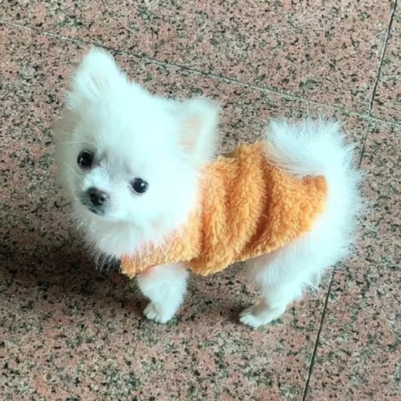 Cute Tea Cup Print Dog Sweater Fleece Winter Coat For Small Dogs