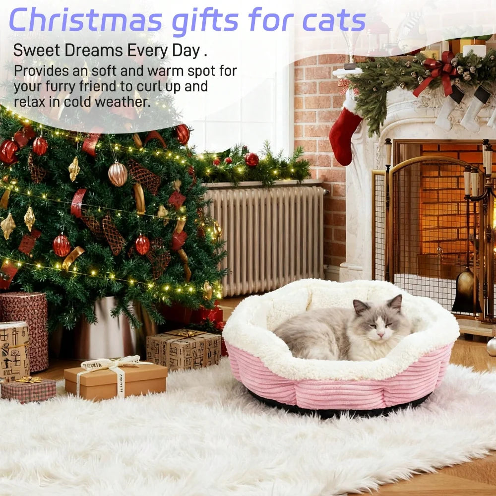 XMSJ Thickened Plush Cat Dog Bed Machine Washable Cushion