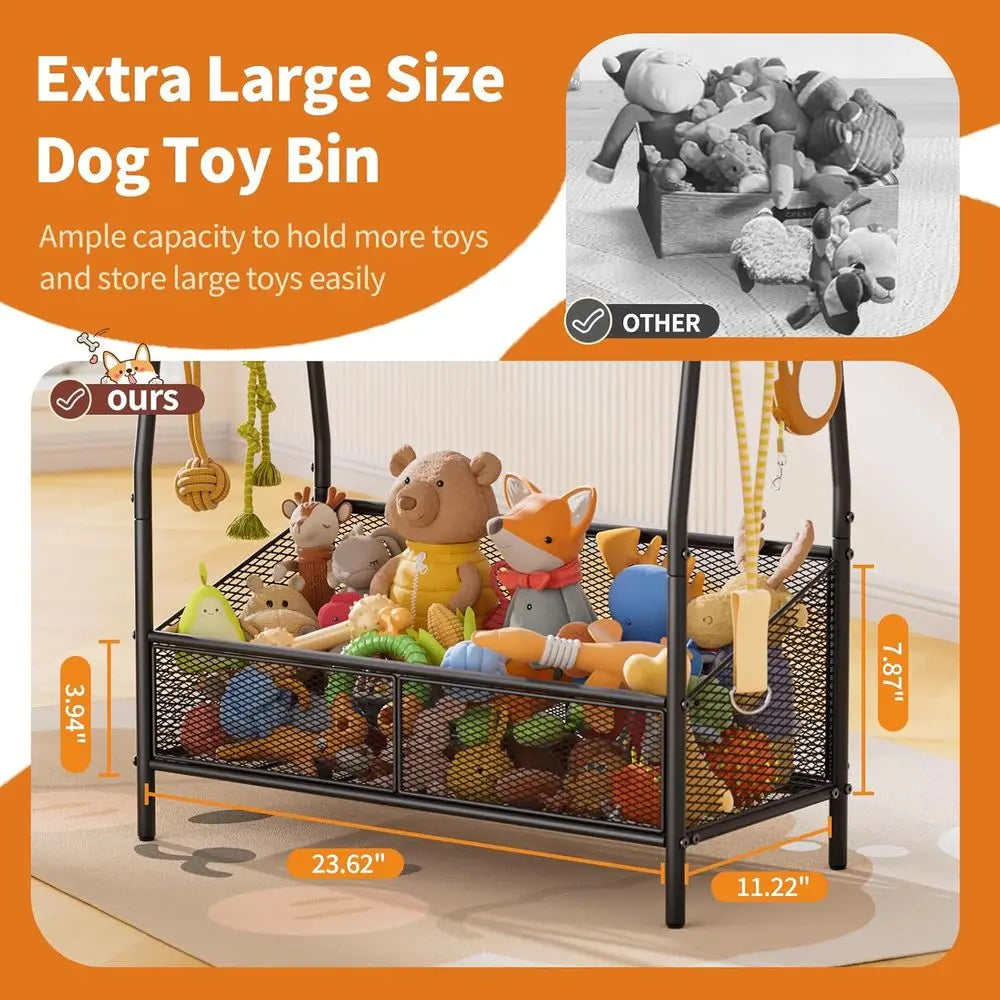 Durable Chew Resistant Plastic Dog Toy Box Organizer