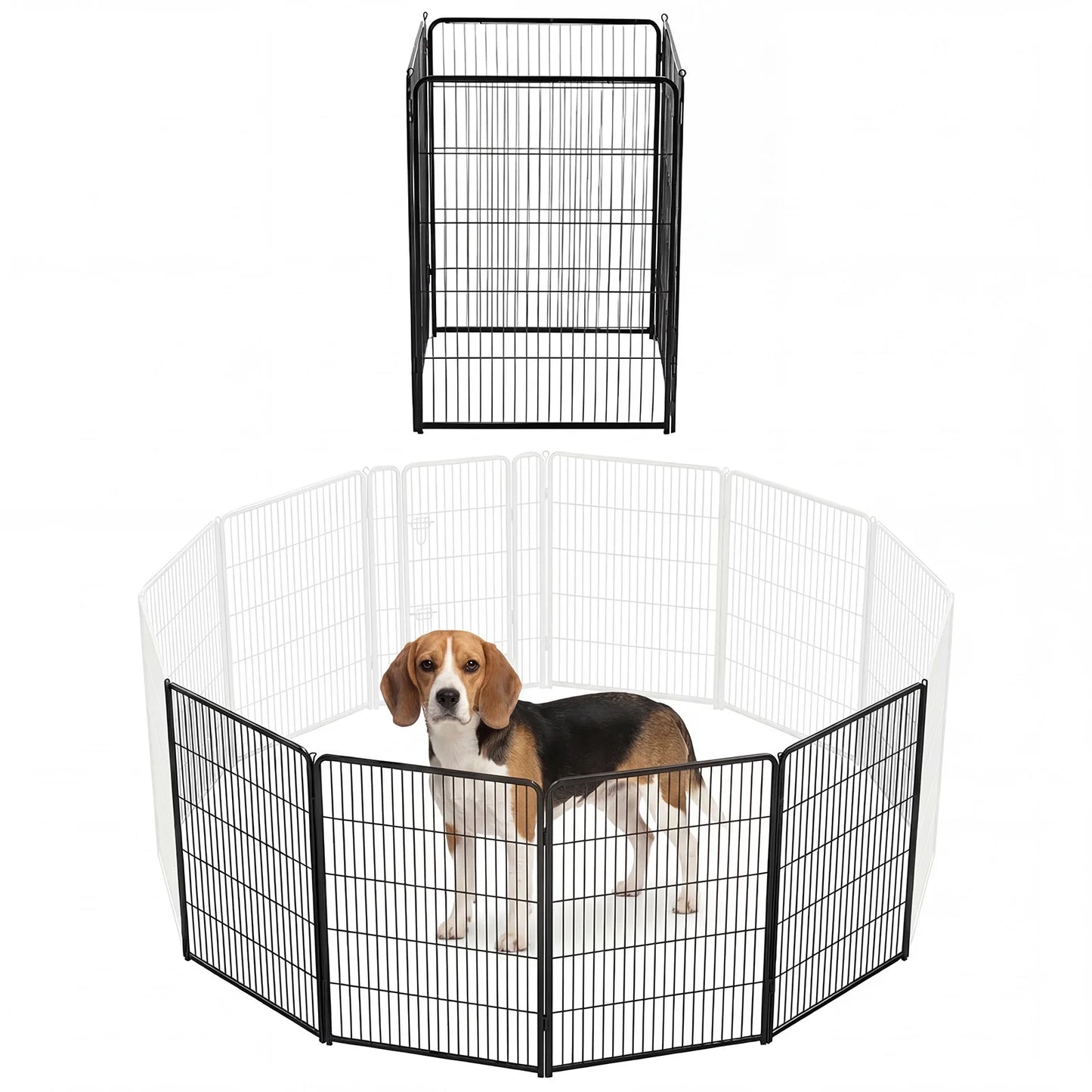 JHK 6 Panels Metal Dog Playpen Fence Foldable For Outdoor Yard