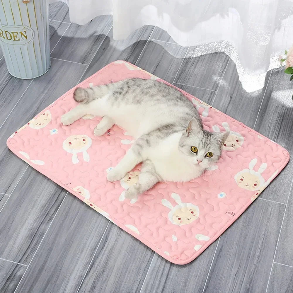 Ice Silk Cooling Pet Bed Mat Moistureproof Breathable