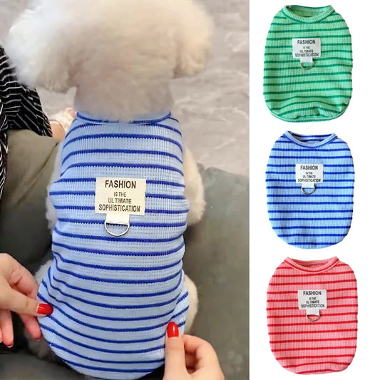 Summer Striped Pet Vest Shirt for Dogs and Cats Comfortable