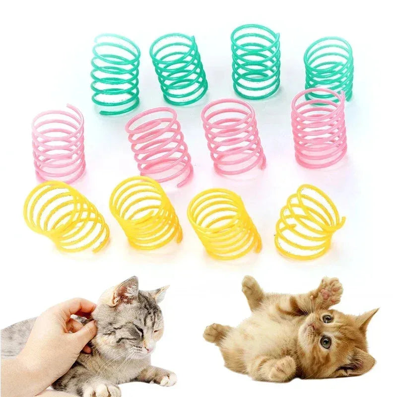 Cat Spring Toys Set For Indoor Cats Durable Plastic Interactive Coils