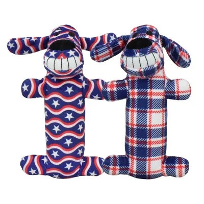 Interactive Dog Toy Loofa Americana Stars Stripes 2 Pack