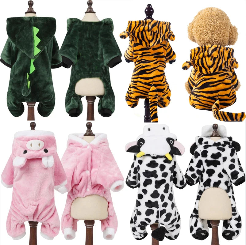 Fleece Dog Jumpsuit Pet Coat For Small Dogs And Puppies