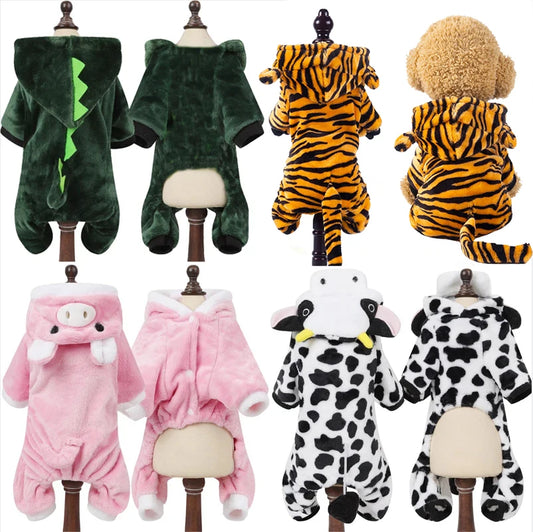 Fleece Dog Jumpsuit Pet Coat For Small Dogs And Puppies