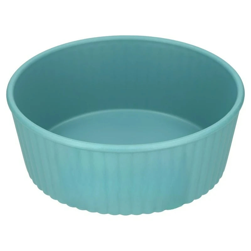 Embossed Woof Design Round Plastic Pet Feeding Bowl