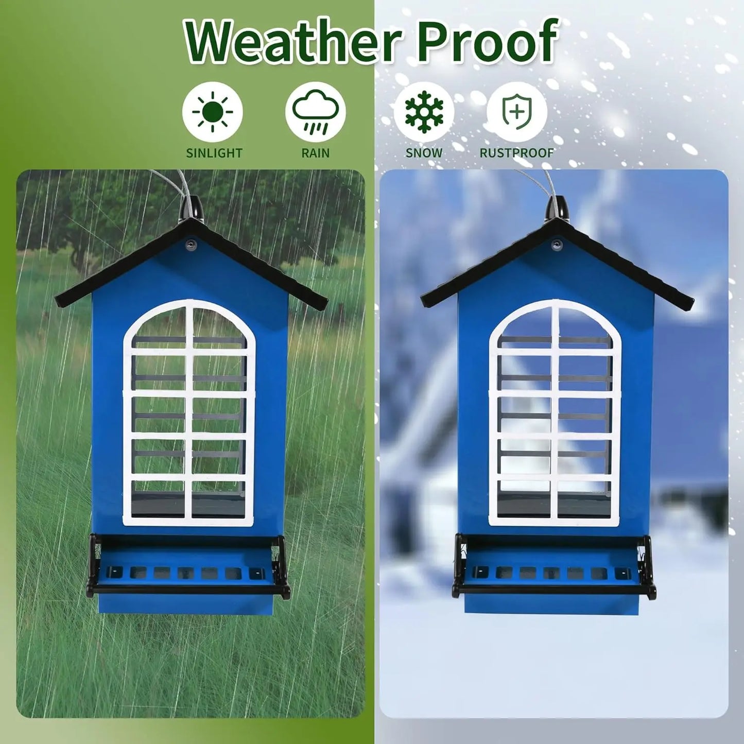 Squirrel Proof Metal Hanging Bird Feeder With Weight Activated Perches