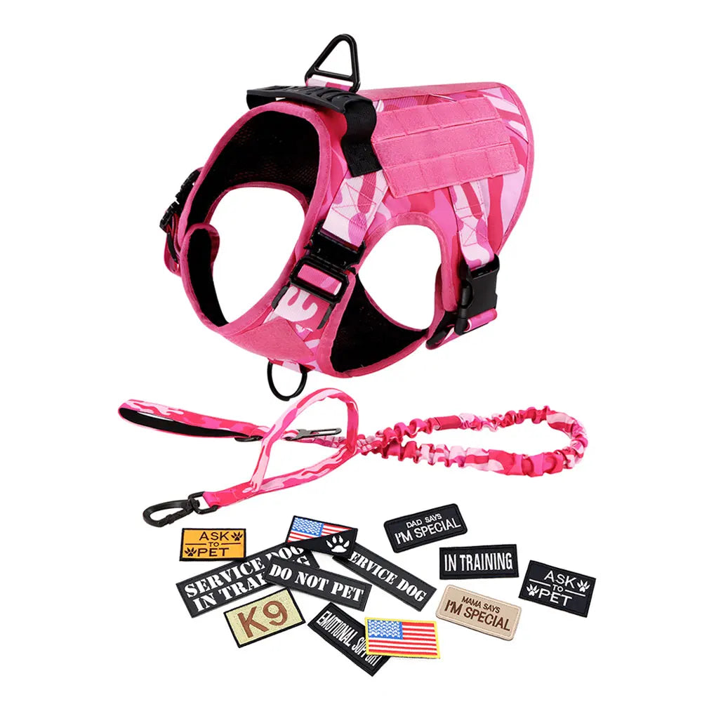 PETRAVEL Military Camouflage Dog Harness For All Dogs