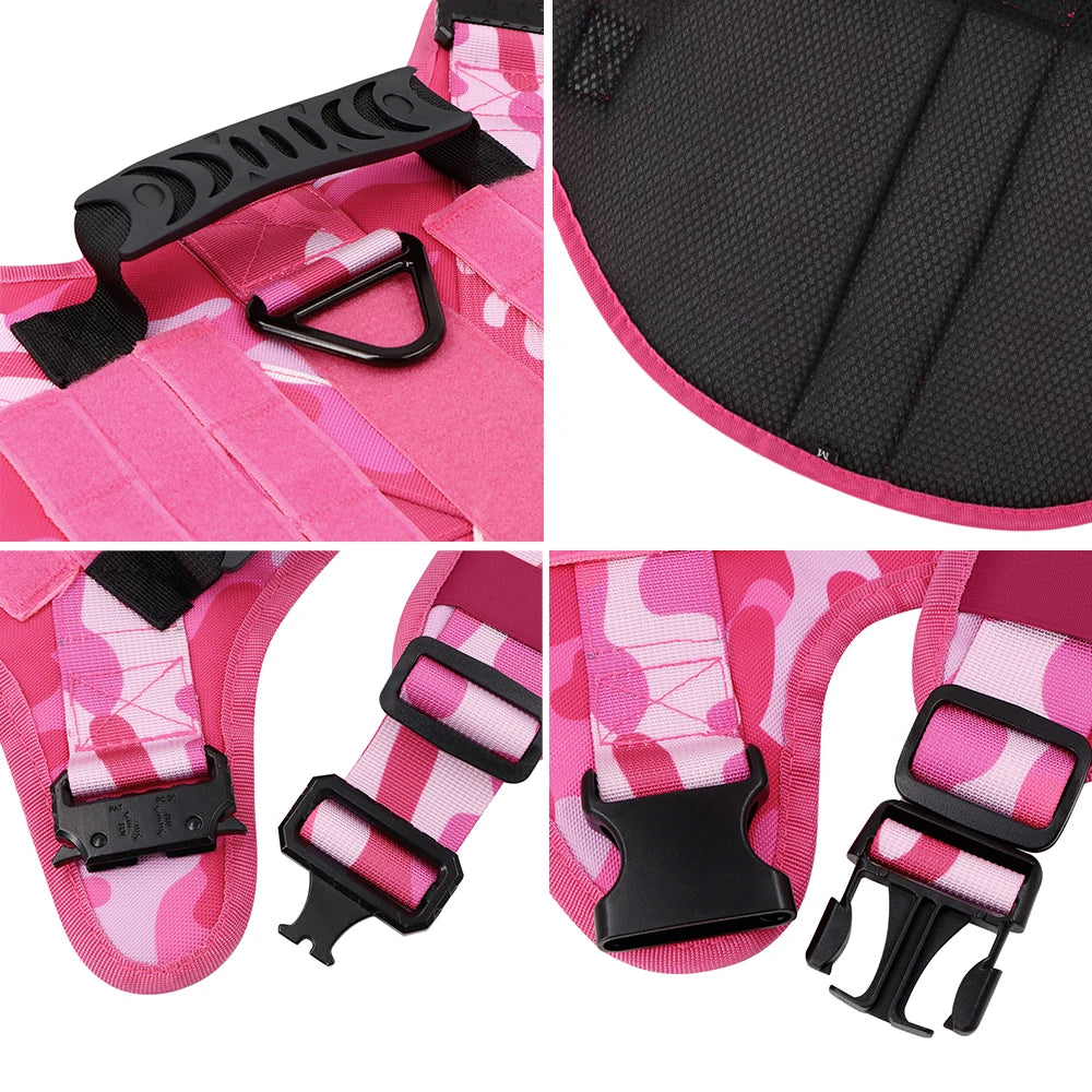 PETRAVEL Military Camouflage Dog Harness For All Dogs