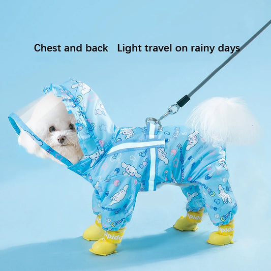 Pet Raincoat For Dogs Waterproof Hooded Rain Jacket