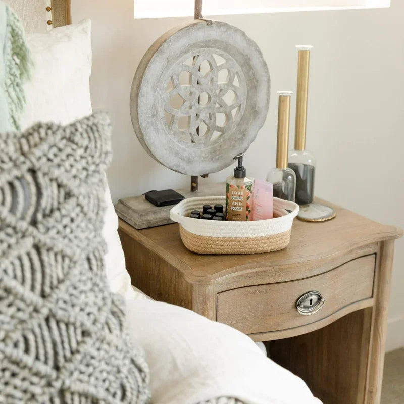 NONECN Natural Cotton Rope Basket Set for Nursery Organization