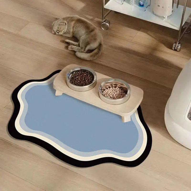 Pet Food Mats Non Slip Absorbent Leakproof Easy Clean Durable