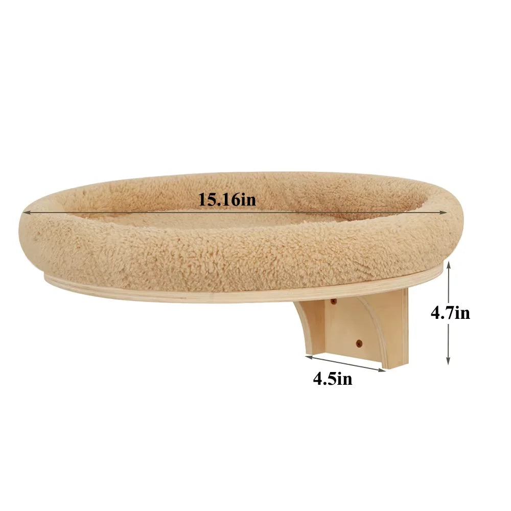 Cat Wall Mounted Pine Wood Climbing Tree With Scratching Post